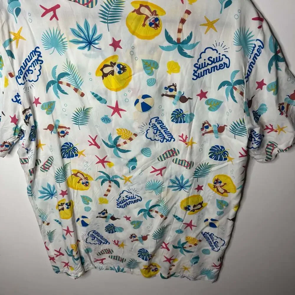 Tokyo Disney Resort Sui Sui Summer Chip 'n Dale Tropical M Button-Down Shirt